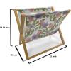 Ambesonne Shabby Flora Magazine and Book Holder, Romantic Rose Petals with Branches Nature Beauty Valentine Feminine Print, Floor Rack Decor for Interior of Home & Office, 22″ x 19″, Pink and Yellow(Olive Green Coral)