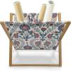 Ambesonne Shabby Flora Magazine and Book Holder, Romantic Rose Petals with Branches Nature Beauty Valentine Feminine Print, Floor Rack Decor for Interior of Home & Office, 22″ x 19″, Pink and Yellow(Maroon Teal)