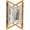 Ambesonne Shabby Flora Magazine and Book Holder, Romantic Rose Petals with Branches Nature Beauty Valentine Feminine Print, Floor Rack Decor for Interior of Home & Office, 22″ x 19″, Pink and Yellow(Reseda Green Orange)