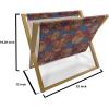 Ambesonne Shabby Flora Magazine and Book Holder, Romantic Rose Petals with Branches Nature Beauty Valentine Feminine Print, Floor Rack Decor for Interior of Home & Office, 22″ x 19″, Pink and Yellow(Blue and Brown)
