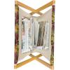 Ambesonne Shabby Flora Magazine and Book Holder, Romantic Rose Petals with Branches Nature Beauty Valentine Feminine Print, Floor Rack Decor for Interior of Home & Office, 22″ x 19″, Pink and Yellow(Olive Green Purple Pink)