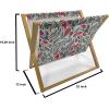 Ambesonne Shabby Flora Magazine and Book Holder, Romantic Rose Petals with Branches Nature Beauty Valentine Feminine Print, Floor Rack Decor for Interior of Home & Office, 22″ x 19″, Pink and Yellow(Grey and Hot Pink)