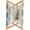 Ambesonne Shabby Flora Magazine and Book Holder, Romantic Rose Petals with Branches Nature Beauty Valentine Feminine Print, Floor Rack Decor for Interior of Home & Office, 22″ x 19″, Pink and Yellow(Grey Navy)