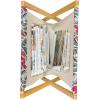 Ambesonne Shabby Flora Magazine and Book Holder, Romantic Rose Petals with Branches Nature Beauty Valentine Feminine Print, Floor Rack Decor for Interior of Home & Office, 22″ x 19″, Pink and Yellow(Grey and Hot Pink)