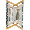 Ambesonne Shabby Flora Magazine and Book Holder, Romantic Rose Petals with Branches Nature Beauty Valentine Feminine Print, Floor Rack Decor for Interior of Home & Office, 22″ x 19″, Pink and Yellow(Black Aqua White)