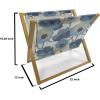 Ambesonne Shabby Flora Magazine and Book Holder, Romantic Rose Petals with Branches Nature Beauty Valentine Feminine Print, Floor Rack Decor for Interior of Home & Office, 22″ x 19″, Pink and Yellow(Grey Navy)