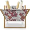 Ambesonne Shabby Flora Magazine and Book Holder, Romantic Rose Petals with Branches Nature Beauty Valentine Feminine Print, Floor Rack Decor for Interior of Home & Office, 22″ x 19″, Pink and Yellow(Red Black Grey)