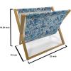 Ambesonne Shabby Flora Magazine and Book Holder, Romantic Rose Petals with Branches Nature Beauty Valentine Feminine Print, Floor Rack Decor for Interior of Home & Office, 22″ x 19″, Pink and Yellow(Blue Navy and Green)