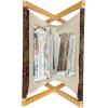 Ambesonne Shabby Flora Magazine and Book Holder, Romantic Rose Petals with Branches Nature Beauty Valentine Feminine Print, Floor Rack Decor for Interior of Home & Office, 22″ x 19″, Pink and Yellow(Redwood and Amber)