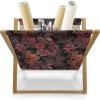 Ambesonne Shabby Flora Magazine and Book Holder, Romantic Rose Petals with Branches Nature Beauty Valentine Feminine Print, Floor Rack Decor for Interior of Home & Office, 22″ x 19″, Pink and Yellow(Black Orange Mustard)