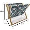 Ambesonne Shabby Flora Magazine and Book Holder, Romantic Rose Petals with Branches Nature Beauty Valentine Feminine Print, Floor Rack Decor for Interior of Home & Office, 22″ x 19″, Pink and Yellow(Black Aqua White)