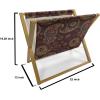 Ambesonne Shabby Flora Magazine and Book Holder, Romantic Rose Petals with Branches Nature Beauty Valentine Feminine Print, Floor Rack Decor for Interior of Home & Office, 22″ x 19″, Pink and Yellow(Burgundy and Dark Mustard)
