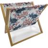 Ambesonne Bird Magazine and Book Holder, Rhythmic Valentines Birds on Dark Tone Background, Decorative Floor Rack Organizer for Living Room, 22″x19″, Hunter Green Mint Green(Rust Dark Blue)