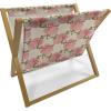 Ambesonne Bird Magazine and Book Holder, Rhythmic Valentines Birds on Dark Tone Background, Decorative Floor Rack Organizer for Living Room, 22″x19″, Hunter Green Mint Green(Champagne Burnt Sienna)