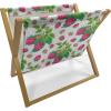 Ambesonne Bird Magazine and Book Holder, Rhythmic Valentines Birds on Dark Tone Background, Decorative Floor Rack Organizer for Living Room, 22″x19″, Hunter Green Mint Green(Green Magenta)