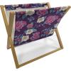 Ambesonne Bird Magazine and Book Holder, Rhythmic Valentines Birds on Dark Tone Background, Decorative Floor Rack Organizer for Living Room, 22″x19″, Hunter Green Mint Green(Plum and Multicolor)