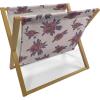 Ambesonne Bird Magazine and Book Holder, Rhythmic Valentines Birds on Dark Tone Background, Decorative Floor Rack Organizer for Living Room, 22″x19″, Hunter Green Mint Green(Blush Pale Eggplant)