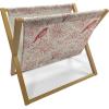 Ambesonne Bird Magazine and Book Holder, Rhythmic Valentines Birds on Dark Tone Background, Decorative Floor Rack Organizer for Living Room, 22″x19″, Hunter Green Mint Green(Eggshell and Vermilion)