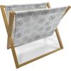 Ambesonne Bird Magazine and Book Holder, Rhythmic Valentines Birds on Dark Tone Background, Decorative Floor Rack Organizer for Living Room, 22″x19″, Hunter Green Mint Green(Taupe Blue)