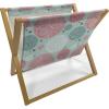 Ambesonne Floral Magazine and Book Holder, Romantic Style Bicolor Hearts and Blooming Roses Valentine’s Day, Floor Rack Decor for Interior of Home & Office, 22″ x 19″, Mustard Pink(Almond Green Coral and White)