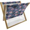 Ambesonne Floral Magazine and Book Holder, Romantic Style Bicolor Hearts and Blooming Roses Valentine’s Day, Floor Rack Decor for Interior of Home & Office, 22″ x 19″, Mustard Pink(Pale Pink Slate Blue)