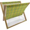 Ambesonne Floral Magazine and Book Holder, Romantic Style Bicolor Hearts and Blooming Roses Valentine’s Day, Floor Rack Decor for Interior of Home & Office, 22″ x 19″, Mustard Pink(Mustard Sea Blue)