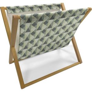 Ambesonne Bird Magazine and Book Holder, Rhythmic Valentines Birds on Dark Tone Background, Decorative Floor Rack Organizer for Living Room, 22″x19″, Hunter Green Mint Green(Pale Green Reseda Green)