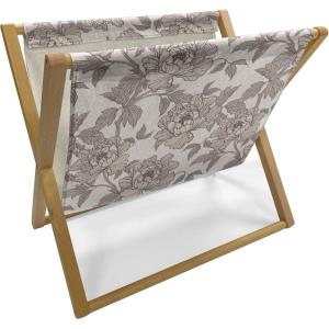 Ambesonne Cartoon Magazine and Book Holder, Pastel Funny Animals with Hearts Valentines Day Beauty Love Theme, Decorative Floor Rack Organizer for Living Room, 22″x19″, Peach Pink and Pale Pink(Warm Taupe and Beige)
