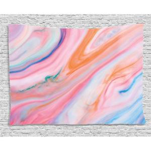 Ambesonne Fantasy Tapestry, Cartoon Style Night Sky Clouds Half Moon Cloudscape Print, Wide Wall Hanging for Bedroom Living Room Dorm, 60″ X 40″, Yellow Beige White(Pink Blue)