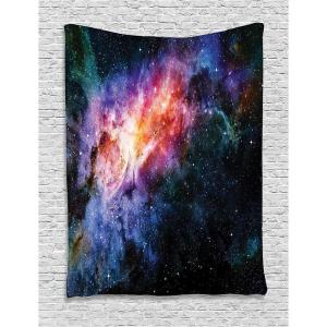 Ambesonne Fantasy Tapestry, Cartoon Style Night Sky Clouds Half Moon Cloudscape Print, Wide Wall Hanging for Bedroom Living Room Dorm, 60″ X 40″, Yellow Beige White(Orange Purple)
