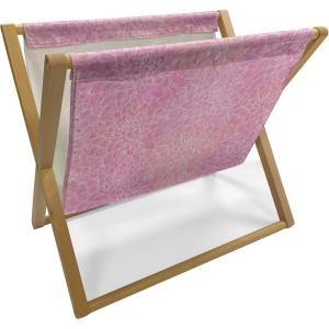 Ambesonne Flamingo Magazine and Book Holder, Valentines Day Theme with Romantic Birds and Rose Petals Love Tropical, Decorative Floor Rack Organizer for Living Room, 22″x19″, Dark Coral and Pink(Pink and Coral)