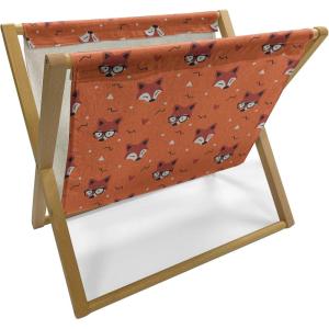 Ambesonne Floral Country Magazine and Book Holder, Romantic Repetitive Rose Silhouettes Valentine’s Day Theme, Decorative Floor Rack Organizer for Living Room, 22″x19″, Blush Dark Grey and White(Burnt Sienna Cinnamon)
