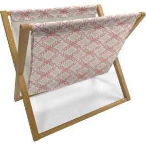 Ambesonne Floral Magazine and Book Holder, Romantic Style Bicolor Hearts and Blooming Roses Valentine’s Day, Floor Rack Decor for Interior of Home & Office, 22″ x 19″, Mustard Pink(Salmon Champagne)
