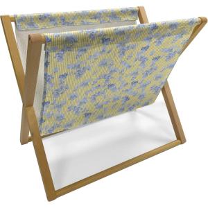 Ambesonne Floral Magazine and Book Holder, Romantic Style Bicolor Hearts and Blooming Roses Valentine’s Day, Floor Rack Decor for Interior of Home & Office, 22″ x 19″, Mustard Pink(Yellow Ceil Blue)