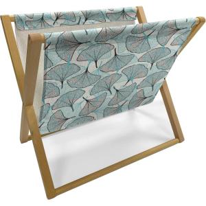 Ambesonne Floral Magazine and Book Holder, Romantic Style Bicolor Hearts and Blooming Roses Valentine’s Day, Floor Rack Decor for Interior of Home & Office, 22″ x 19″, Mustard Pink(Turquoise Eggshell)