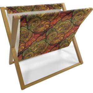 Ambesonne Shabby Flora Magazine and Book Holder, Romantic Rose Petals with Branches Nature Beauty Valentine Feminine Print, Floor Rack Decor for Interior of Home & Office, 22″ x 19″, Pink and Yellow(Reseda Green Orange)