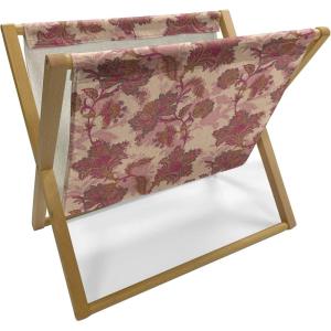 Ambesonne Shabby Flora Magazine and Book Holder, Romantic Rose Petals with Branches Nature Beauty Valentine Feminine Print, Floor Rack Decor for Interior of Home & Office, 22″ x 19″, Pink and Yellow(Peach and Coral)
