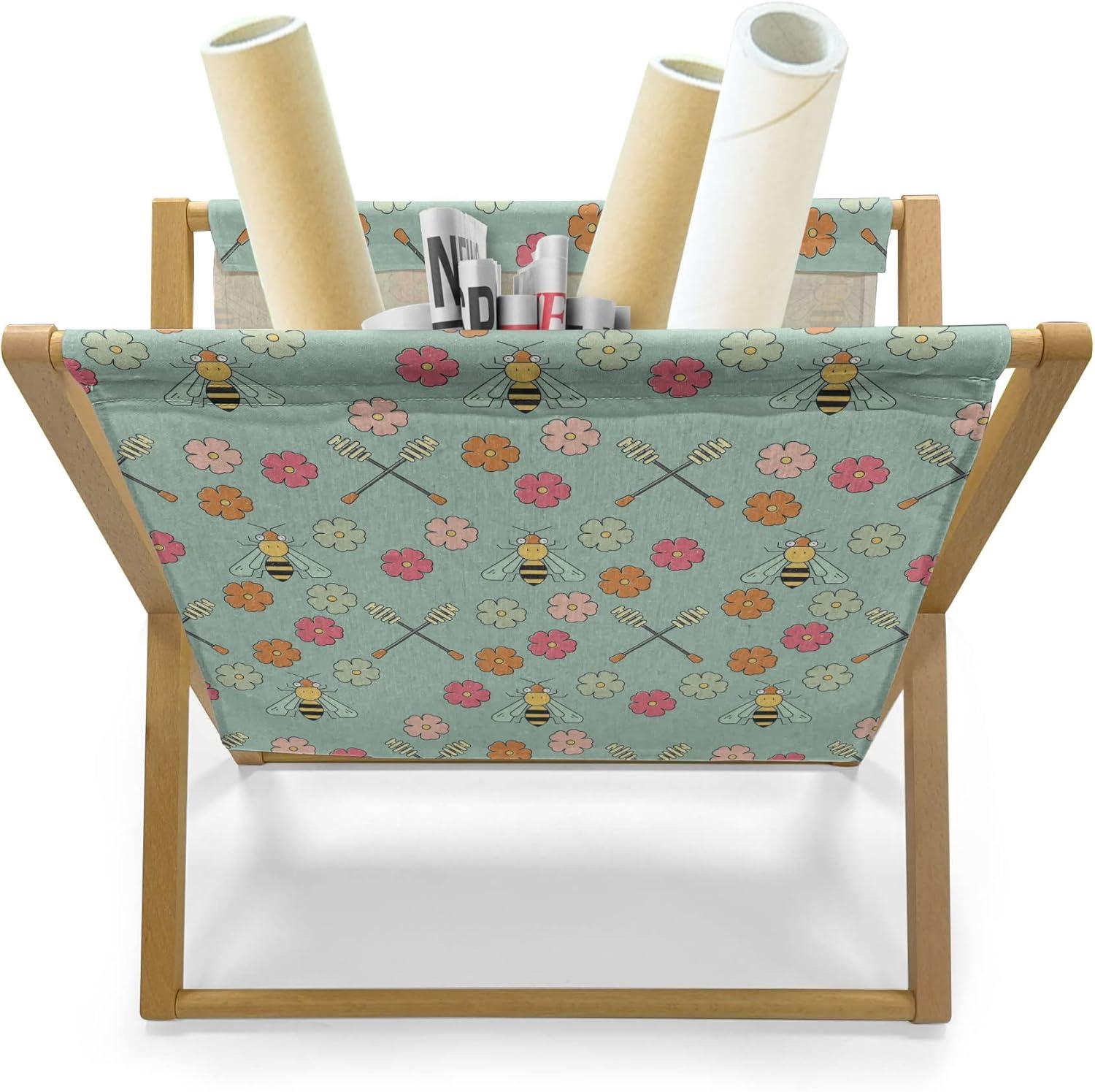 imageAmbesonne Cupcake Magazine and Book Holder Bakery Treats Full of Hearts Valentines Day Romantic Celebration Floor Rack Decor for Interior of Home amp Office 22 x 19 Fuchsia PurplePale Green Pink