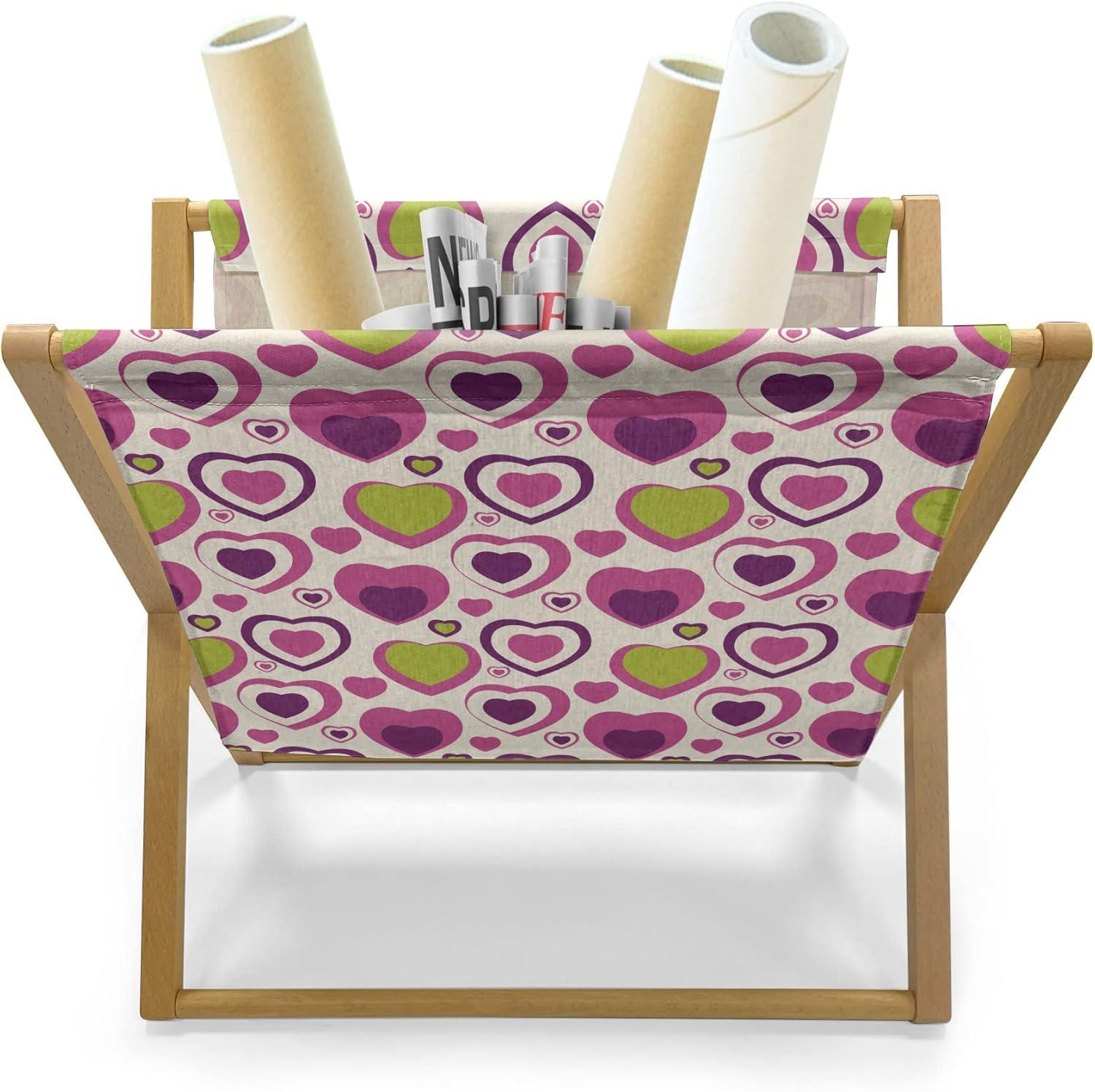 imageAmbesonne Cupcake Magazine and Book Holder Bakery Treats Full of Hearts Valentines Day Romantic Celebration Floor Rack Decor for Interior of Home amp Office 22 x 19 Fuchsia PurpleDark Magenta Purple