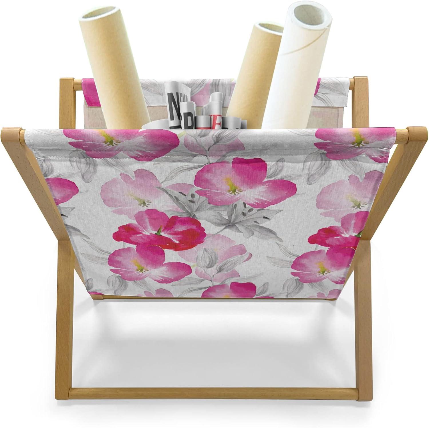 imageAmbesonne Cupcake Magazine and Book Holder Bakery Treats Full of Hearts Valentines Day Romantic Celebration Floor Rack Decor for Interior of Home amp Office 22 x 19 Fuchsia PurpleHot Pink and White