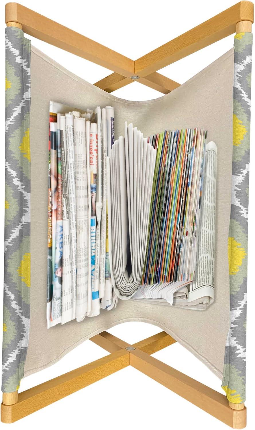 imageAmbesonne Eiffel Magazine and Book Holder Valentines Day Inspired Pattern with France Paris Oh La La Texts Heart Shapes Floor Rack Decor for Interior of Home amp Office 22 x 19 Pink White BlackGrey Yellow White