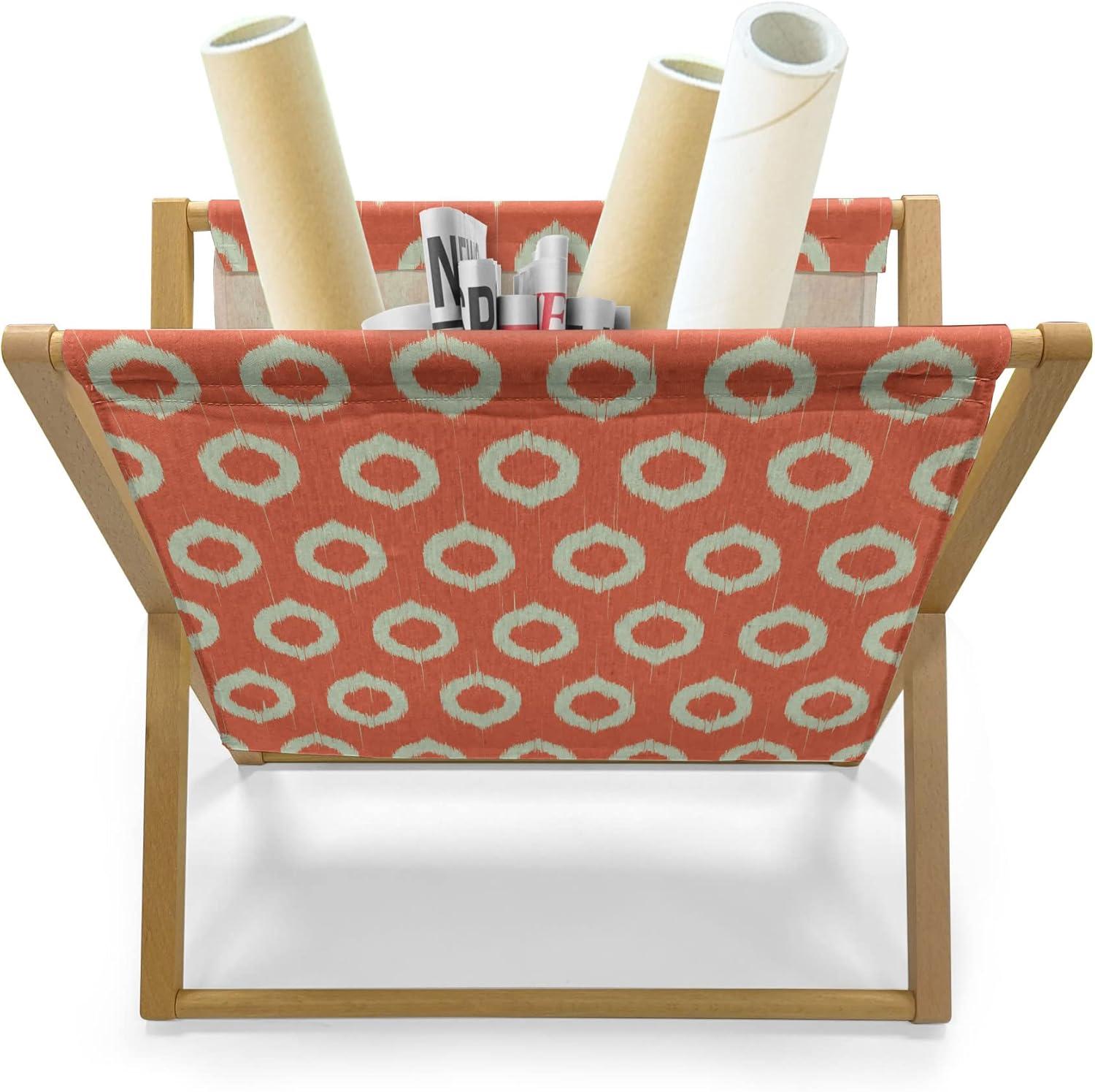 imageAmbesonne Eiffel Magazine and Book Holder Valentines Day Inspired Pattern with France Paris Oh La La Texts Heart Shapes Floor Rack Decor for Interior of Home amp Office 22 x 19 Pink White BlackOrange Pale Yellow