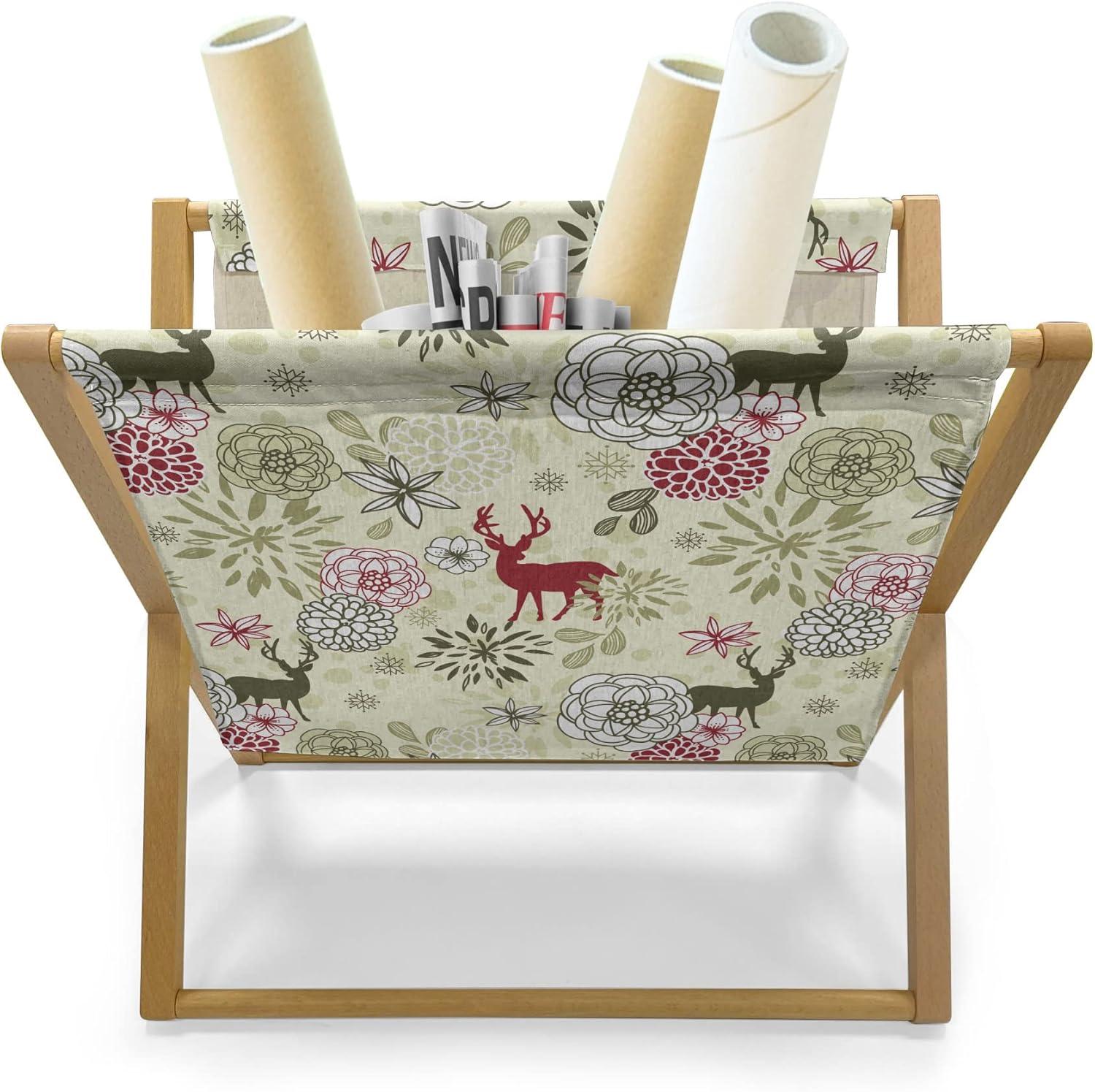 imageAmbesonne Eiffel Magazine and Book Holder Valentines Day Inspired Pattern with France Paris Oh La La Texts Heart Shapes Floor Rack Decor for Interior of Home amp Office 22 x 19 Pink White BlackOlive Green Pale Green