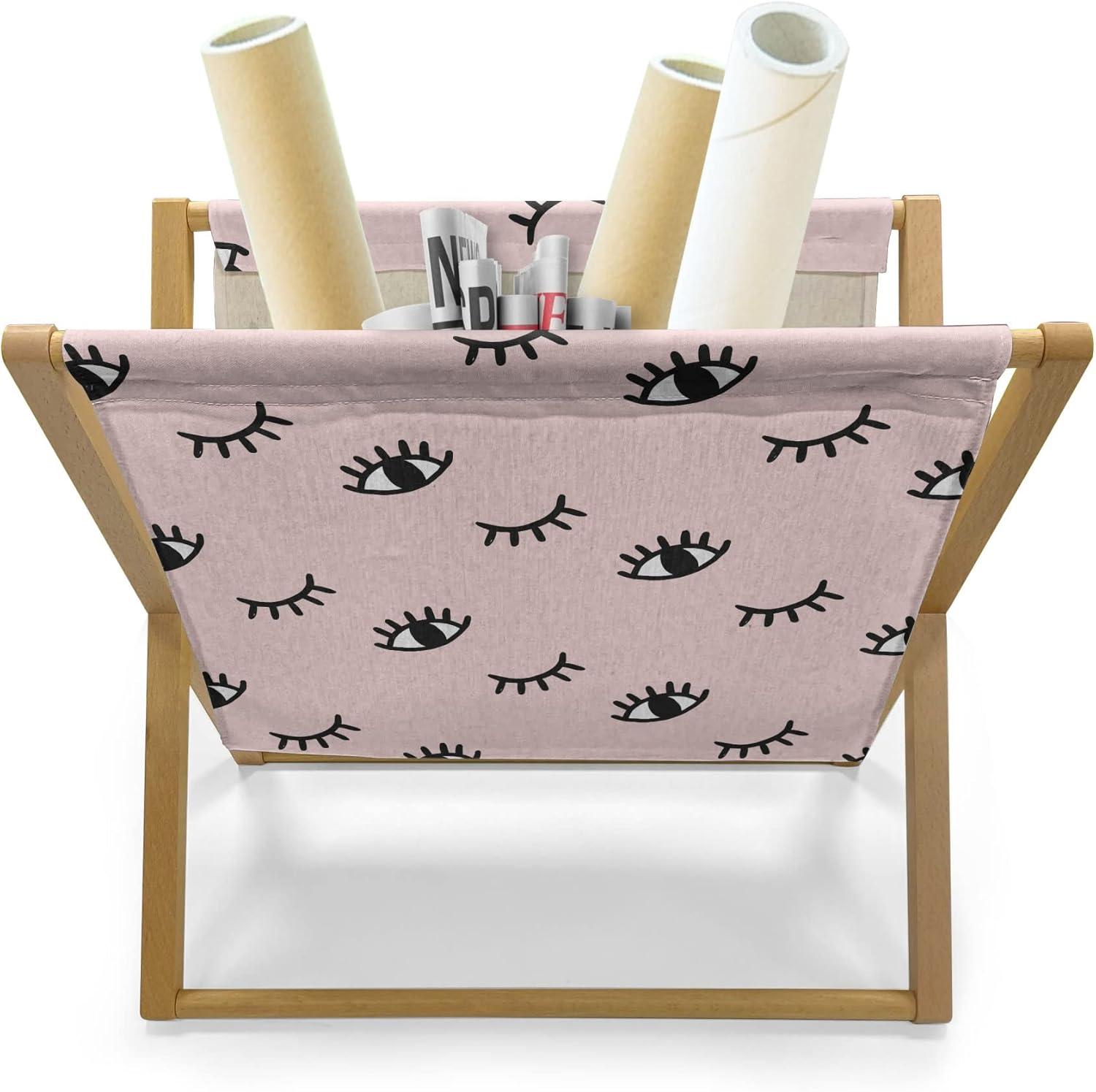 imageAmbesonne Eiffel Magazine and Book Holder Valentines Day Inspired Pattern with France Paris Oh La La Texts Heart Shapes Floor Rack Decor for Interior of Home amp Office 22 x 19 Pink White BlackRose Black White