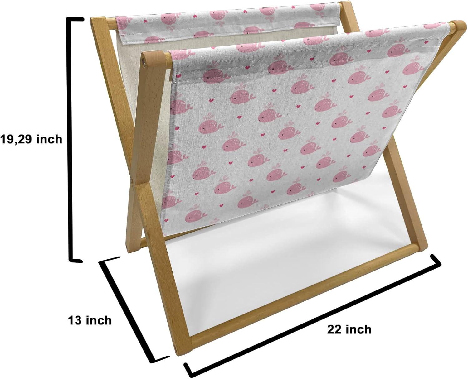 imageAmbesonne Eiffel Magazine and Book Holder Valentines Day Inspired Pattern with France Paris Oh La La Texts Heart Shapes Floor Rack Decor for Interior of Home amp Office 22 x 19 Pink White BlackWhite and Pink