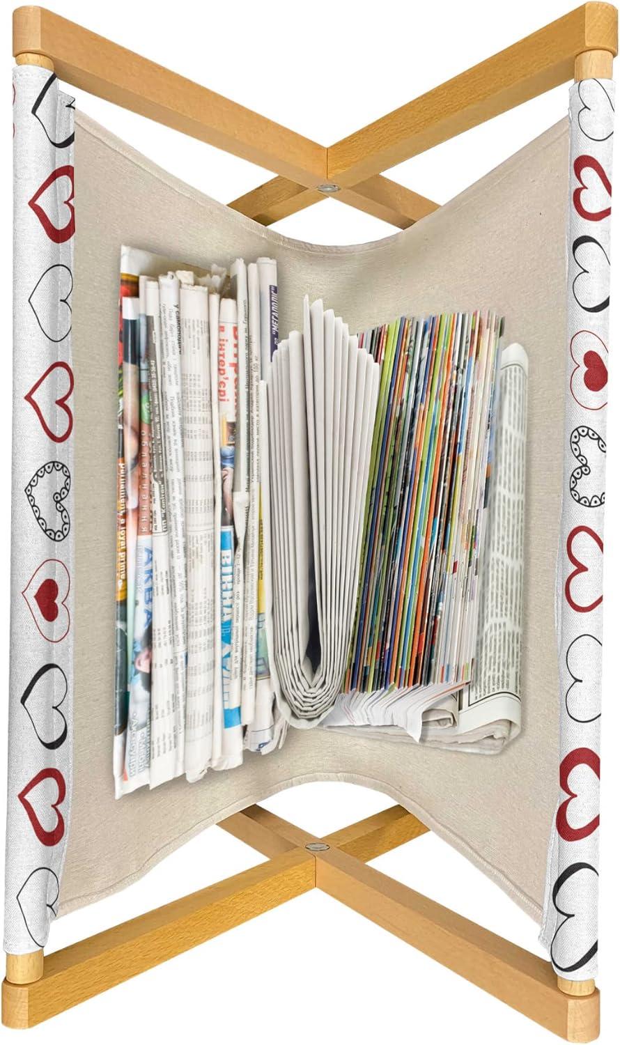 imageAmbesonne Eiffel Magazine and Book Holder Valentines Day Inspired Pattern with France Paris Oh La La Texts Heart Shapes Floor Rack Decor for Interior of Home amp Office 22 x 19 Pink White BlackRuby Black White