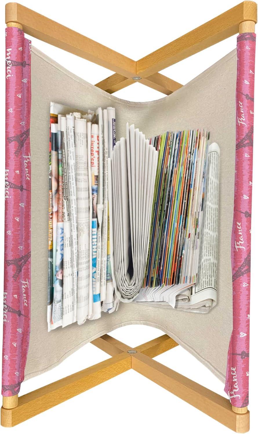 imageAmbesonne Eiffel Magazine and Book Holder Valentines Day Inspired Pattern with France Paris Oh La La Texts Heart Shapes Floor Rack Decor for Interior of Home amp Office 22 x 19 Pink White BlackPink White Black