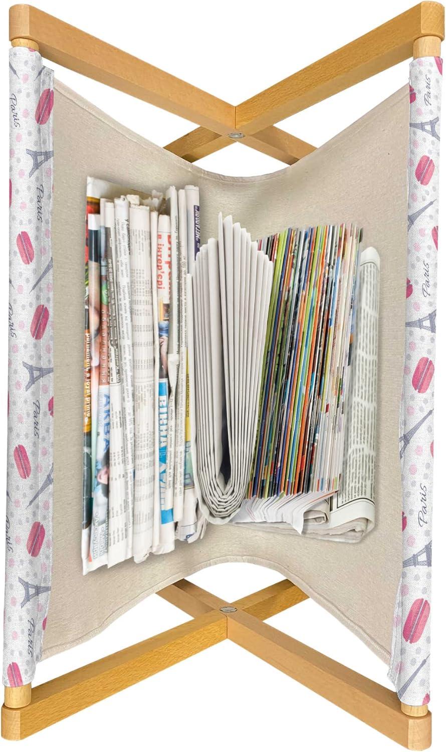 imageAmbesonne Eiffel Magazine and Book Holder Valentines Day Inspired Pattern with France Paris Oh La La Texts Heart Shapes Floor Rack Decor for Interior of Home amp Office 22 x 19 Pink White BlackPink Grey White