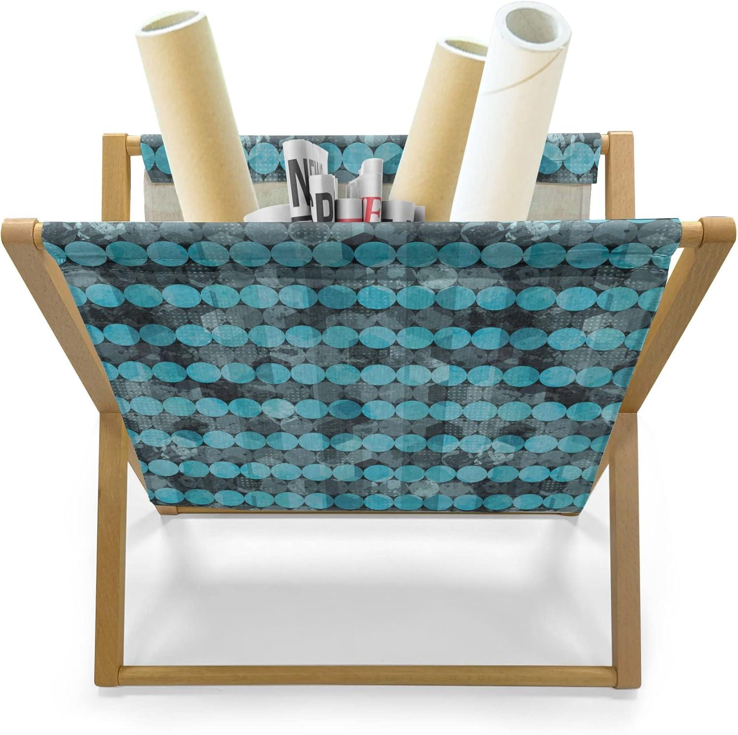 imageAmbesonne Eiffel Magazine and Book Holder Valentines Day Inspired Pattern with France Paris Oh La La Texts Heart Shapes Floor Rack Decor for Interior of Home amp Office 22 x 19 Pink White BlackPale Blue Grey