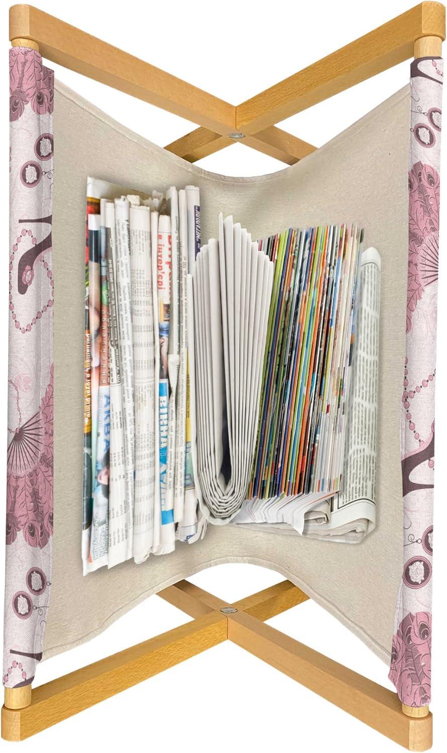 imageAmbesonne Eiffel Magazine and Book Holder Valentines Day Inspired Pattern with France Paris Oh La La Texts Heart Shapes Floor Rack Decor for Interior of Home amp Office 22 x 19 Pink White BlackPale Pink